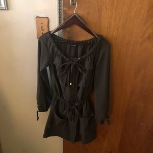 Military Style off shoulders Mini Dress